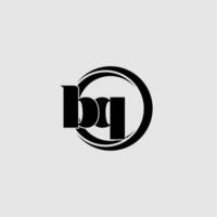 brev bq enkel cirkel länkad linje logotyp vektor
