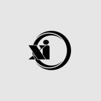 Briefe xi einfach Kreis verknüpft Linie Logo vektor