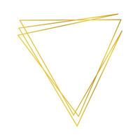 Gold geometrisch polygonal Rahmen mit leuchtenden Auswirkungen isoliert auf Weiß Hintergrund. leeren glühend Kunst Deko Hintergrund. Vektor Illustration.