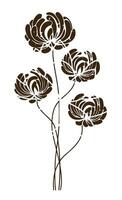 blomma vinstockar vektor design i svart och vit
