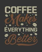 kaffe t-shirt design, Coffee tee vektor