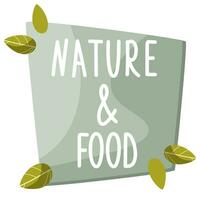 emblem, tecken för paket, naturlig Produkter och hälsa mat butiker. märka av naturlig Produkter. vegetarian naturlig, organisk, färsk, mat klistermärke. vektor grafisk design.