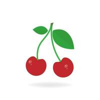 rot Farbe Kirsche Symbol. Zeichnung von frisch gesund Frucht. isoliert Logo Illustration. vektor