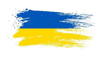 ukrainska nationell flagga i grunge stil vektor