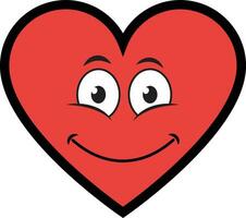 röd leende hjärta vektor
