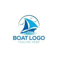 båt logotyp - varumärke identitet för segling företag vektor