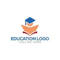 utbildning universitet logotyp med bok och värld vektor