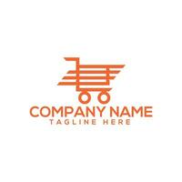 online Einkaufen Wagen Logo Design Vektor