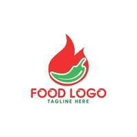 spaizig heiß Topf Restaurant Logo Symbol mit groß rot Feuer Flamme vektor