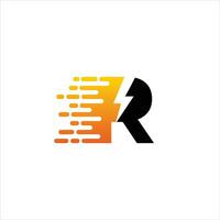 Bewegung Geschwindigkeit Linie Brief r Logo Design Vorlage Element vektor