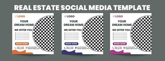 Immobilien Social Media Post Template Design vektor