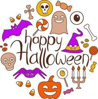 Sammlung von Halloween Symbole. glücklich Halloween. Vektor Illustration
