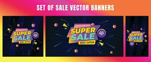 Super Verkauf Banner Vorlage Design. groß Deal Blitz Verkauf Rabatt Vorlage Beförderung Beiträge. Netz Banner zum Mega heiß Verkauf Beförderung Rabatt Verkauf Banner. Ende von Jahreszeit Besondere Angebot Der Umsatz Vektor Banner