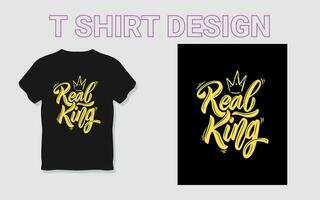 verklig kung t-shirt design vektor