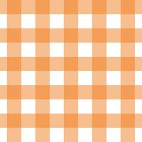 Gingham nahtlos Muster mit Orange und Weiß Farbe, Schachbrett Hintergrund, Quadrat, Tischdecke, Vektor Illustration.
