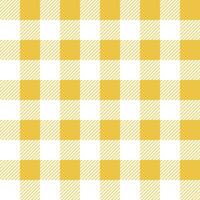 Gingham nahtlos Muster mit Gelb und Weiß Farbe, Schachbrett Hintergrund, Quadrat, Tischdecke, Vektor Illustration.