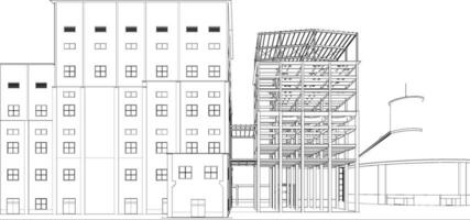 3d Illustration von industriell Gebäude vektor