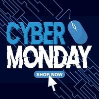 Blau Neon- farbig Cyber Montag Verkauf Beförderung Vorlage Vektor