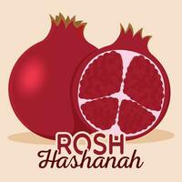 affisch granatäpple rosh hashanah vektor illustration