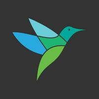 ein Vogel Logo mit ein Grün und Blau Design vektor