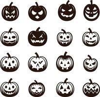 glücklich Halloween Silhouette einstellen Sammlung von Halloween Vektor Elemente