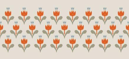 Motiv ethnisch handgemacht schön Ikat Kunst. ethnisch abstrakt Blumen- Orange Hintergrund Kunst. Volk Stickerei, peruanisch, indisch, Asien, marokkanisch, Truthahn, und Usbekisch Stil. aztekisch geometrisch Kunst Ornament drucken. vektor