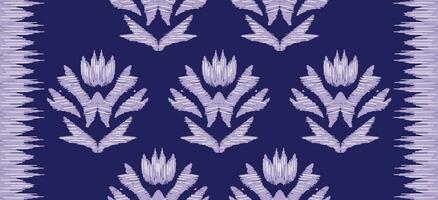 motiv etnisk handgjort skön ikat konst. etnisk abstrakt blommig blå bakgrund konst. folk broderi, peruansk, indian, Asien, marockanska, Kalkon, och uzbekiska stil. aztec geometrisk konst prydnad skriva ut. vektor