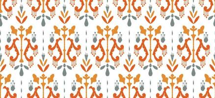 Motiv ethnisch handgemacht schön Ikat Kunst. ethnisch abstrakt Blumen- Orange Hintergrund Kunst. Volk Stickerei, peruanisch, indisch, Asien, marokkanisch, Truthahn, und Usbekisch Stil. aztekisch geometrisch Kunst Ornament drucken. vektor