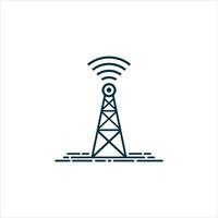 torn signal ikon mall. radio antenn. sändningar torn. sändare signal symbol vektor tecken