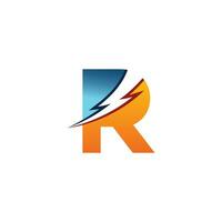Initiale Brief r Symbol Logo Design Vorlage mit Blitz - - Donner - - Bolzen - - elektrisch - - Vektor