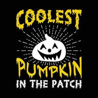 coolaste pumpa i de lappa vektor, typografi, halloween t skjorta design vektor