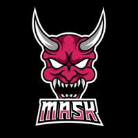 primitiv onda mask maskot gaming logotyp formgivningsmall vektor