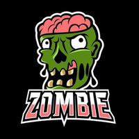 verrückte Zombie-Maskottchen-Sport-Esport-Logo-Vorlage mit offenem Kopf vektor