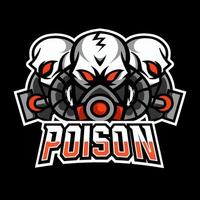 Giftige Giftmaske Sport Gaming Esport Logo-Vorlagendesign für das Team des Kaderclubs vektor