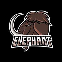 myt mammut elefant maskot sport spel esport logotyp mall för streamer squad team club vektor