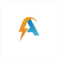 Blitz ein Brief Logo, elektrisch Bolzen Logo Vektor