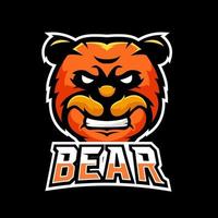 Bärensport- oder Esport-Gaming-Maskottchen-Logo-Vorlage für Ihr Team vektor