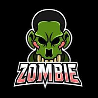 Crazy Zombie Open Head Maskottchen Sport Gaming Esport Logo Vorlage für Streamer Squad Team Club vektor