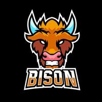 bison sport eller esport gaming maskot logotyp mall, för ditt lag vektor