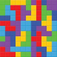 bunt Block Puzzle nahtlos Muster Hintergrund vektor