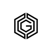 Brief G Hexagon Logo geometrisch gestalten vektor