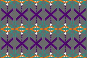 geometrisch Vektor Ikat Muster. ethnisch traditionell Stammes- Kunst nahtlos Muster im Stammes-, Volk Stickerei, und Mexikaner Stil. aztekisch geometrisch Kunst Ornament drucken. Design zum Teppich, Hintergrund, Kleidung