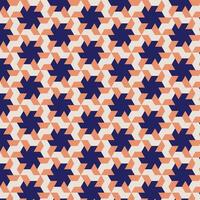 Orange Blau sechseckig dreieckig nahtlos geometrisch Muster mit Sterne vektor