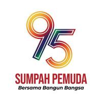 officiell logotyp för de 95:e indonesiska ungdom lova dag vektor