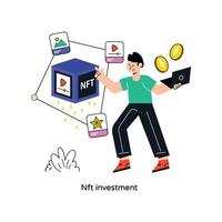 nft investering platt stil design vektor illustration. stock illustration