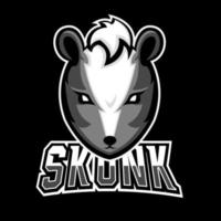 skunk sport eller esport gaming maskot logotyp mall, för ditt lag vektor