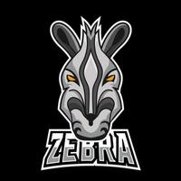 zebra sport eller esport gaming maskot logotyp mall, för ditt lag vektor
