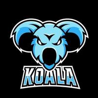 koala sport eller esport gaming maskot logotyp mall, för ditt lag vektor