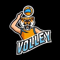 Volleyball- oder Esport-Gaming-Maskottchen-Logo-Vorlage für Ihr Team vektor