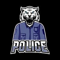 polis sport eller esport gaming maskot logotyp mall, för ditt team vektor